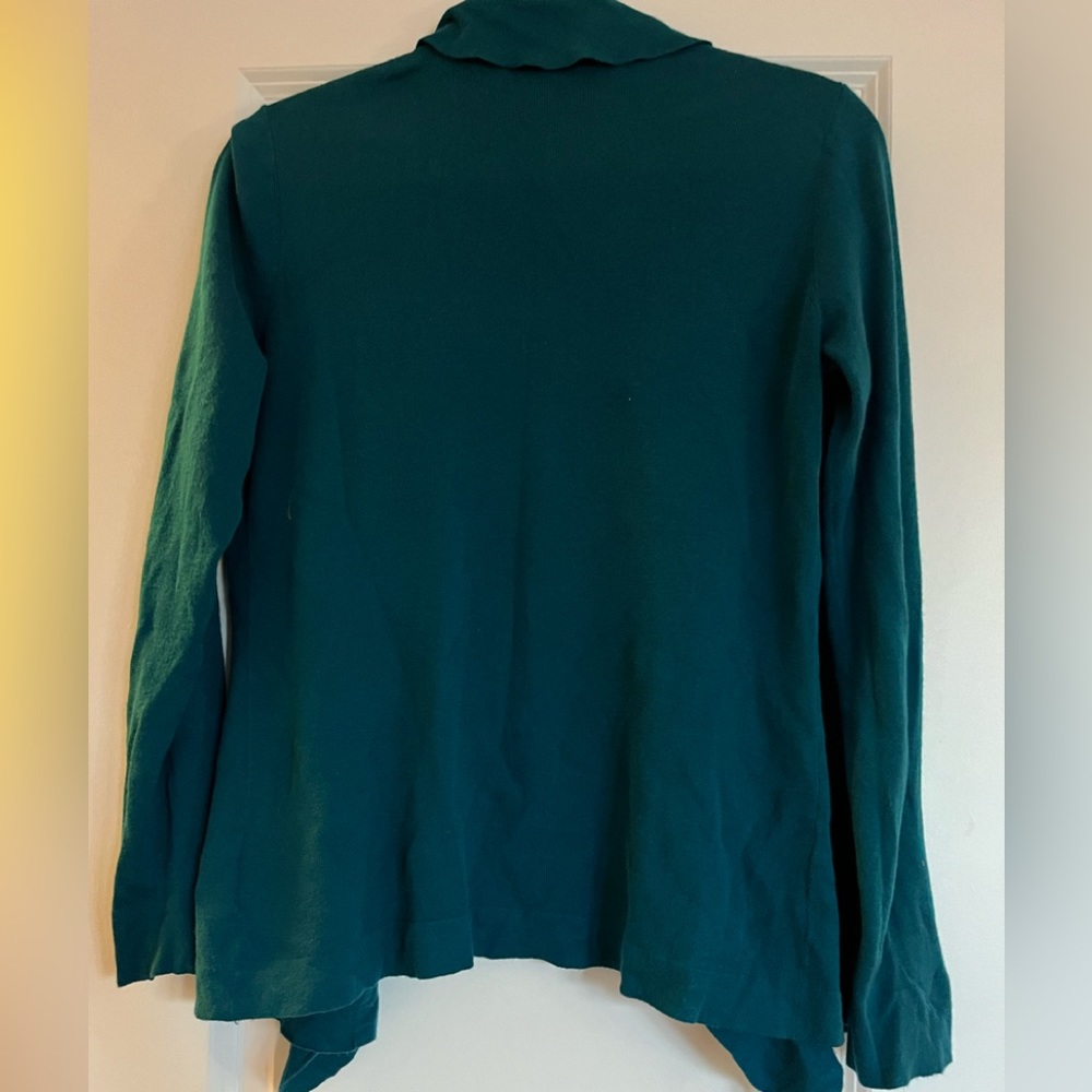 Turquoise Ruffle Cardigan - Anne Klein - Picture 2 of 4